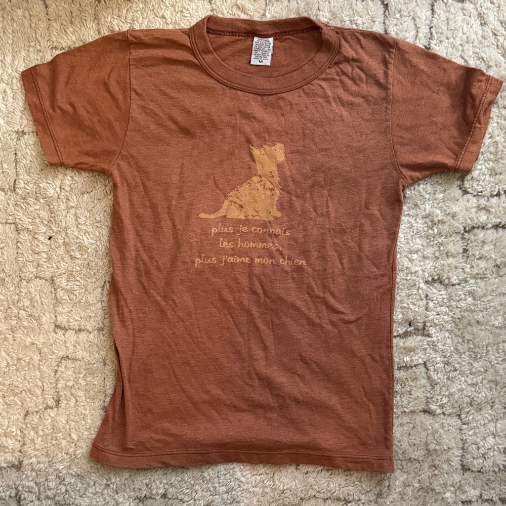 Urban Outfitters Y2K Rust Brown Graphic Dog Tee